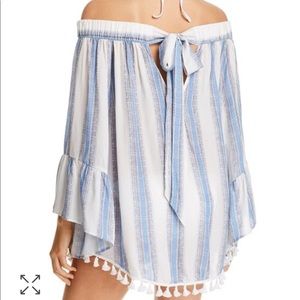 Surf Gypsy Stripe Off-The-Shoulder Swim Cover-Up